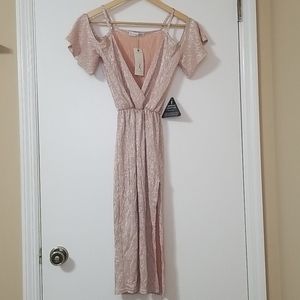 Rare London dress rose gold metallic